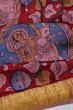 Kanchipuram Silk Hand Painted Kalamkari Red Saree