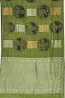 Kanchipuram Silk Handpainted Kalamkari And Butta Green Saree