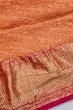 Kanchipuram Silk Bandhani Orange Saree