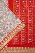 Pochampally Silk Ikat White Saree With Zardosi Work Border