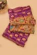 Kanchipuram Silk Handpainted Kalamkari Brown Saree