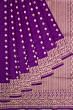 Banarasi Silk Kadwa Butta Purple Saree