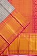 Kanchipuram Silk Vertical Lines Grey Saree