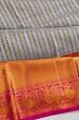 Kanchipuram Silk Vertical Lines Grey Saree