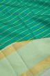 Kanchipuram Silk Horizontal Lines Green Saree