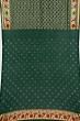 Banarasi Georgette Bandhani Jaal Bottle Green Saree