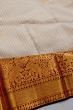 Kanchipuram Silk Checks And Butta White Saree