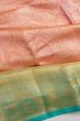 Kanchipuram Silk Brocade Peach Saree