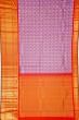 Kanchipuram Silk Checks And Butta Lavender Saree