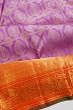 Kanchipuram Silk Checks And Butta Lavender Saree