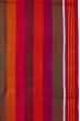 Patan Patola Silk Double Ikat Horizontal Lines Red Saree