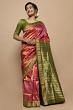 Sambalpuri Silk Ikat Dual Tone Pink And Orange Saree