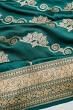 Banarasi Silk Kadwa Jaal Teal Green Saree