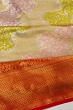 Kanchipuram Silk Tissue Leheriya Jaal Gold Saree