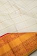 Kanchipuram Silk Checks White Saree