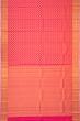 Kanchipuram Silk Checks And Butta Dual Tone Pink And Orange Saree