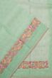 Organza Floral Embroidery Butta Sea Green Saree