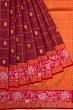 Petite Point Kanchipuram Silk Checks And Butta Maroon Saree