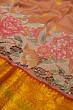 Kanchipuram Silk Butta Peach Saree With Embroidery And Cut Work