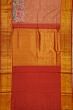 Kanchipuram Silk Butta Peach Saree With Embroidery And Cut Work