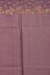 Tussar Plain Lavender Saree With Scallop Embroidery Border