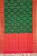 Coimbatore Silk Ikat Dark Green Saree