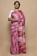 Tussar Batik Printed Pink Saree
