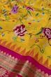 Kota Silk Embroidery Jaal Yellow Saree With Kanchi Border