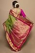 Kota Silk Floral Printed And Embroidery Green Saree