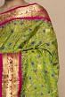 Kota Silk Floral Printed And Embroidery Green Saree