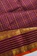 Kanchipuram Silk Checks Burgundy Saree