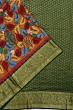 Kanchipuram Silk Hand Painted Kalamkari Brown Saree