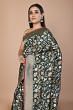 Banarasi Silk Shikargah Jaal Bottle Green Saree