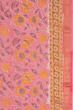 Chanderi Cotton Floral Printed Pink Saree