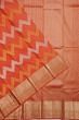 Kanchipuram Silk Zig Zag Lines Orange Saree