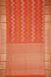 Kanchipuram Silk Zig Zag Lines Orange Saree