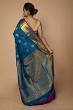 Kanchipuram Silk Butta Teal Blue Saree