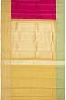 Kanchipuram Silk Horizontal Lines Pink Saree