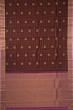 Kanchipuram Silk Checks And Butta Brown Saree