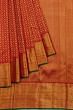 Kanchipuram Silk Criss Cross Checks And Butta Red Saree