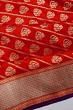 Banarasi Silk Diagonal Lines And Butta Red Saree