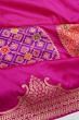 Banarasi Silk Plain Rani Pink Saree