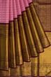 Kanchipuram Silk Checks And Butta Pink Saree