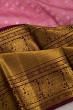 Kanchipuram Silk Checks And Butta Pink Saree