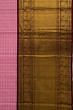 Kanchipuram Silk Checks And Butta Pink Saree