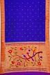 Paithani Silk Butta Royal Blue Saree With Single Muniya Border