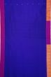 Paithani Silk Butta Royal Blue Saree With Single Muniya Border