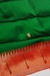 Paithani Silk Butta Green Saree With Single Muniya Border