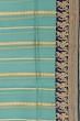 Banarasi Kora Organza Vertical Lines Blue Saree