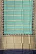 Banarasi Kora Organza Vertical Lines Blue Saree